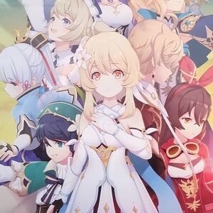 Genshin Impact Anime Framed Poster 17"x11"